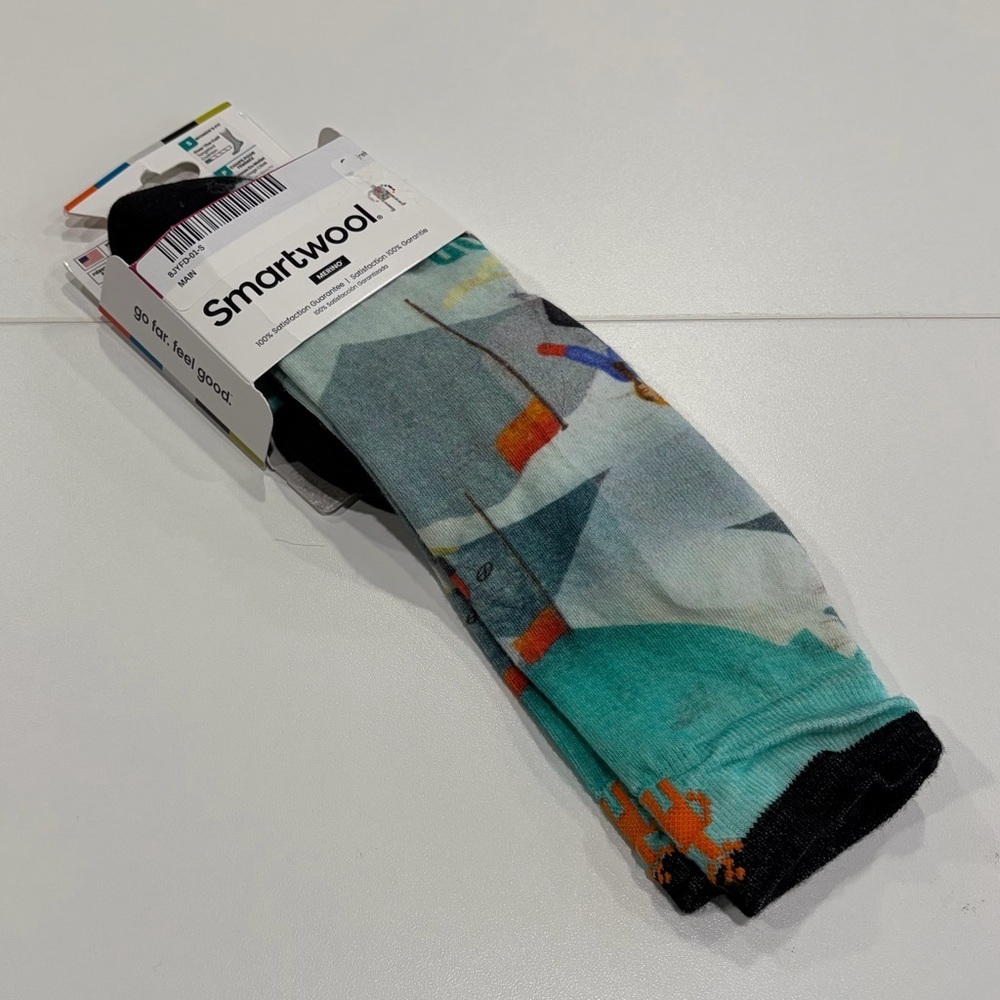 SmartWool Women's Small Targeted Cushion Bunny Print Ski Socks Over the Calf NWT
